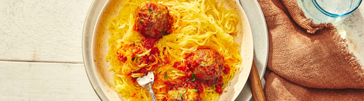 Baked Spaghetti Squash & Meatballs