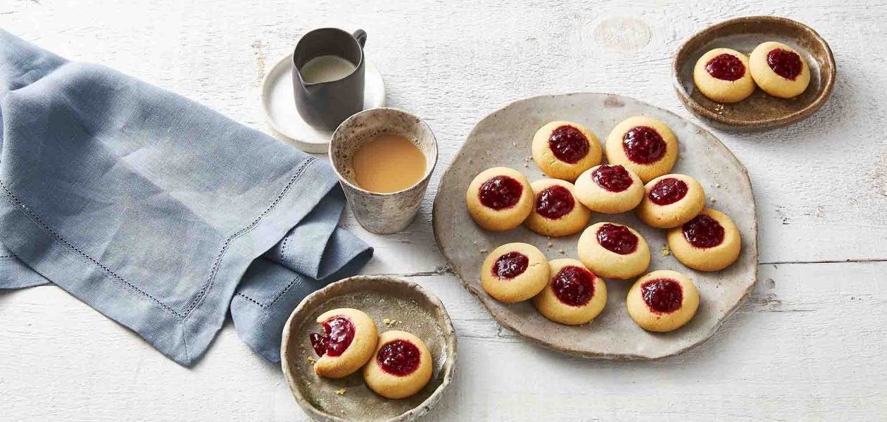 Raspberry Thumbprint Cookies