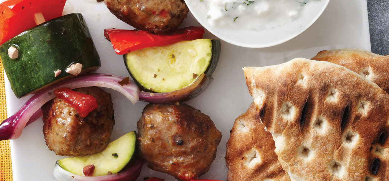 Greek Meatball Kabobs