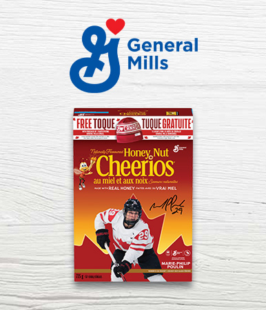 Assorted products arranged together, with General Mills logo.