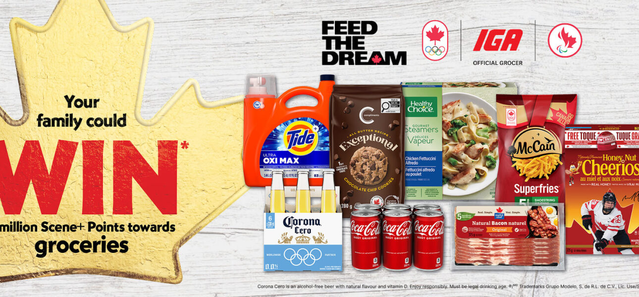 Your family could WIN* 1 million Scene+ Points towards free groceries